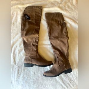 BRAND NEW! Sun Stone 6.5 Taupe Over the Knee High Boots in Taupe